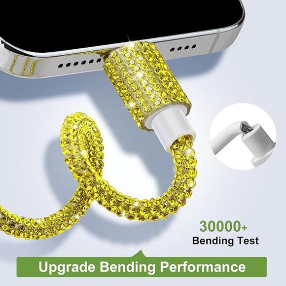 USB C Cable 3A USB to USB C Fast Charging, Lemon Yellow - Picture 3 of 6